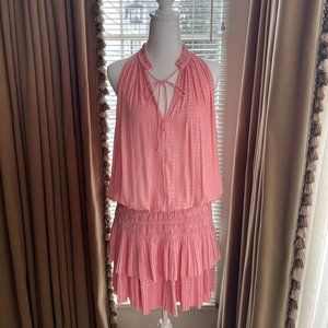 EUC Current Air Pink Cara Pleated Sleeveless Mini Dress Size Med